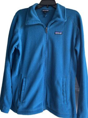 Patagonia Blue Women's Light Fleece Jacket Large L 26" Bust 40" Sleeves 24" Used